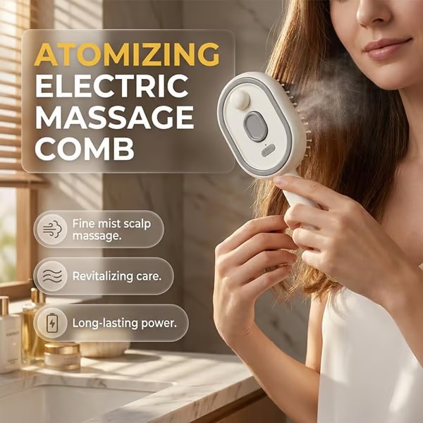 (🎁Last Day 49% OFF)💆♀️✨Electric Spray Air Cushion Massage Comb