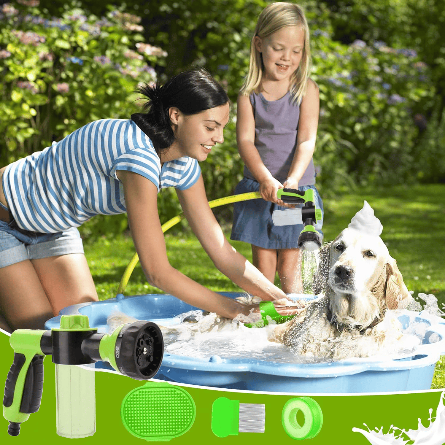 🔥49% OFF🔥 Dog Wash Hose Nozzle Foam Dog Horse Sprayer Wash Hose Attachment Soap Dispenser Sprayer Dog Bathing Sprayer