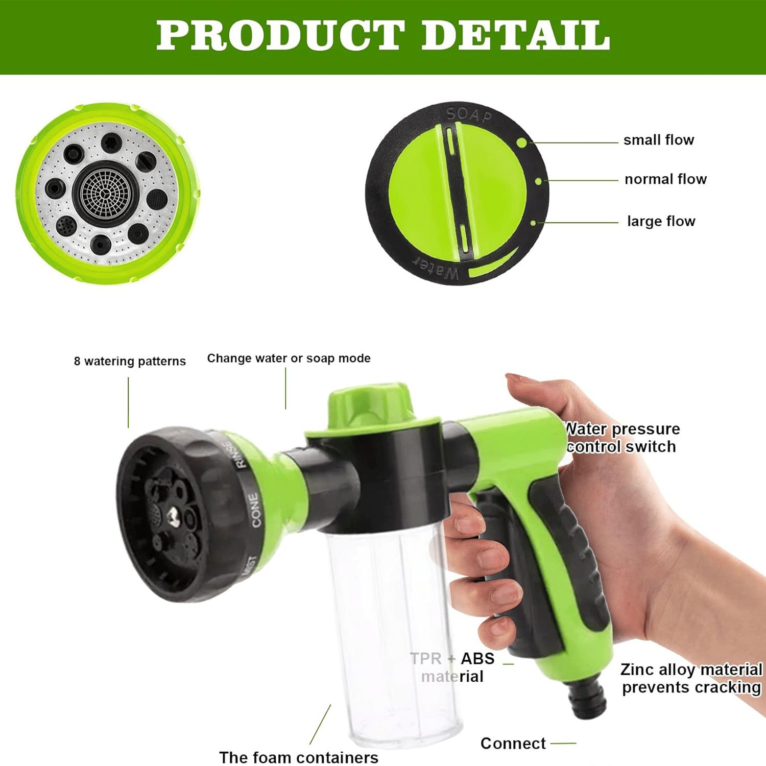🔥49% OFF🔥 Dog Wash Hose Nozzle Foam Dog Horse Sprayer Wash Hose Attachment Soap Dispenser Sprayer Dog Bathing Sprayer