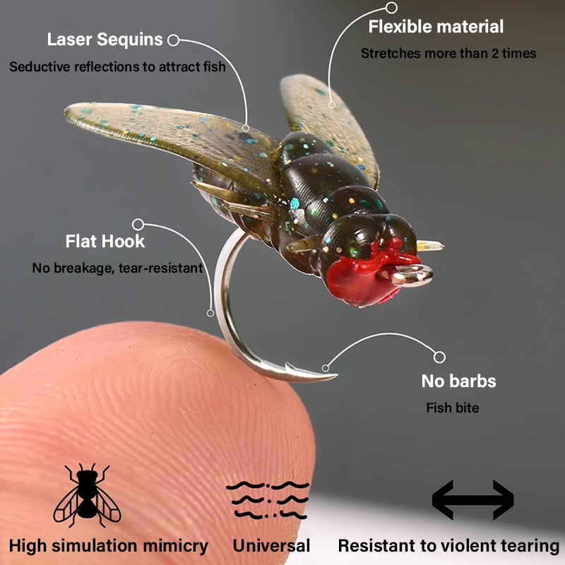 💥Hot Sale 49% OFF💥-Simulated Flies Fishing Attractor Bait Hook