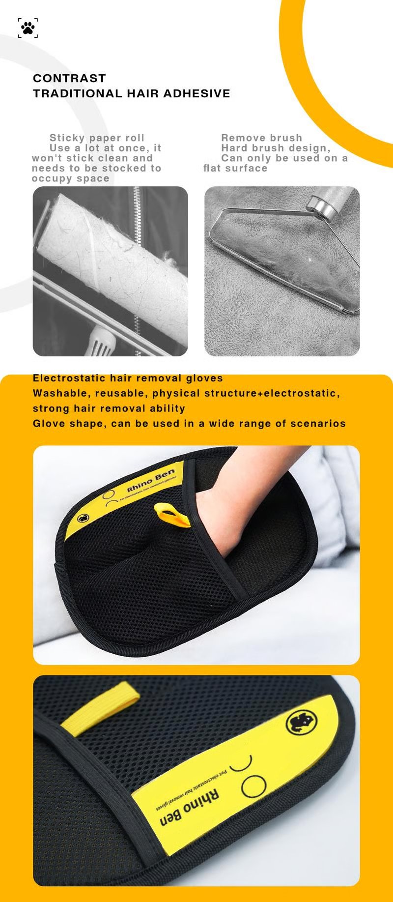 ✨Hot Sale 49% OFF🔥 Pet hair remover Electrostatic gloves
