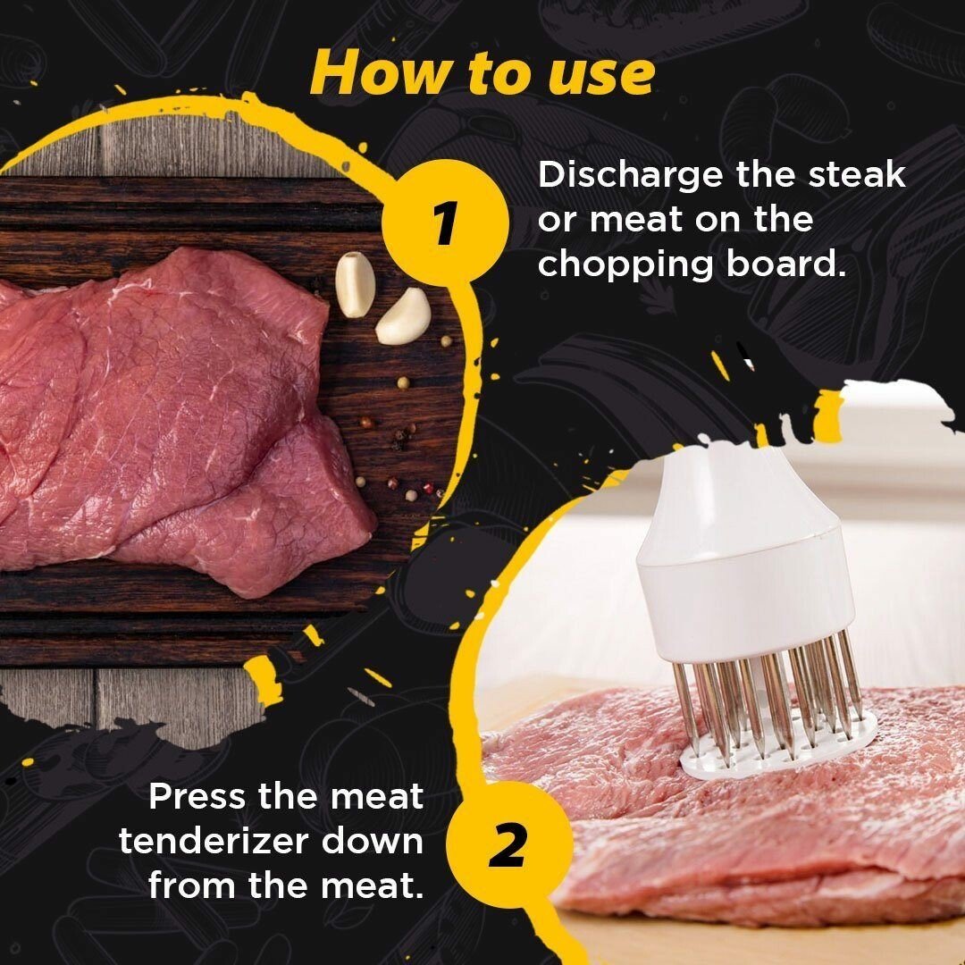 🔥Hot Sale 49% OFF🔥 🥩Stainless Steel Meat Tenderizer Needle 21 Pin Steak BBQ Kitchen Cooking Tool