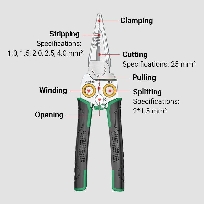 🧰8 in 1 super easy multi-function wire stripping pliers