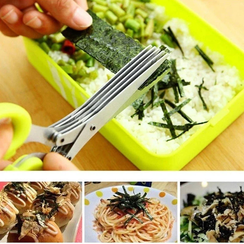 🔥Hot Sale 49% OFF🔥5 Blade Kitchen Salad Scissors