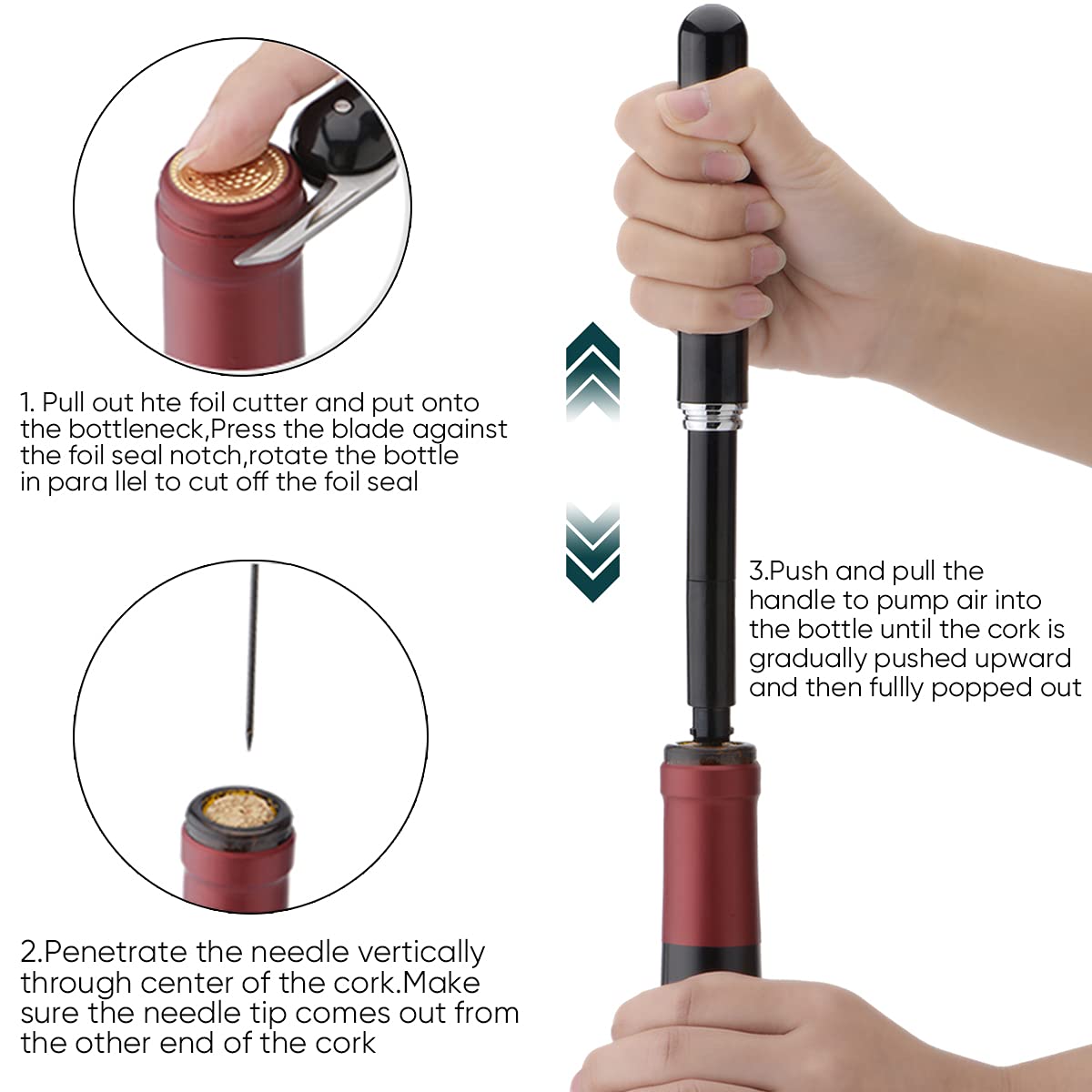 👍Last Day Clearance💥Air Pressure Wine Corkscrew🍾