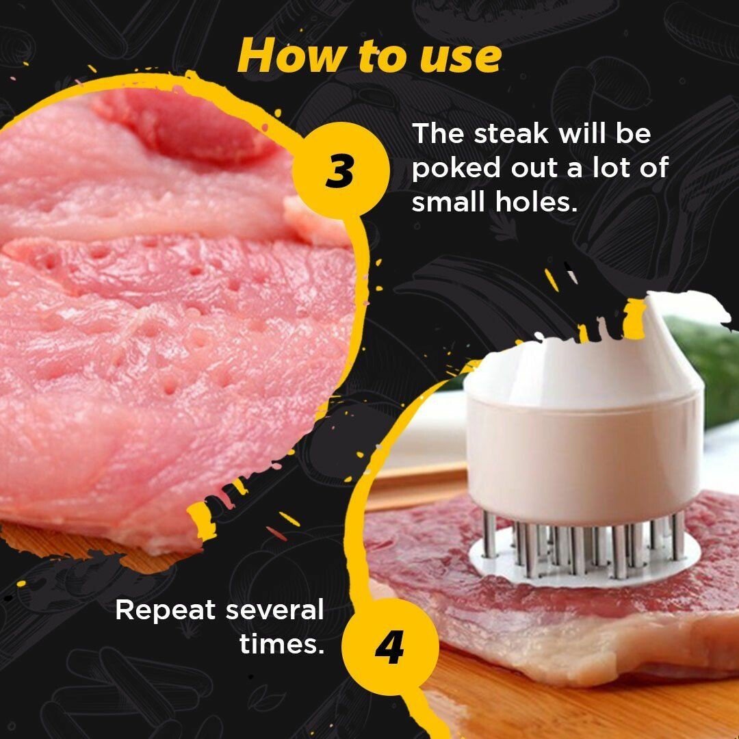 🔥Hot Sale 49% OFF🔥 🥩Stainless Steel Meat Tenderizer Needle 21 Pin Steak BBQ Kitchen Cooking Tool