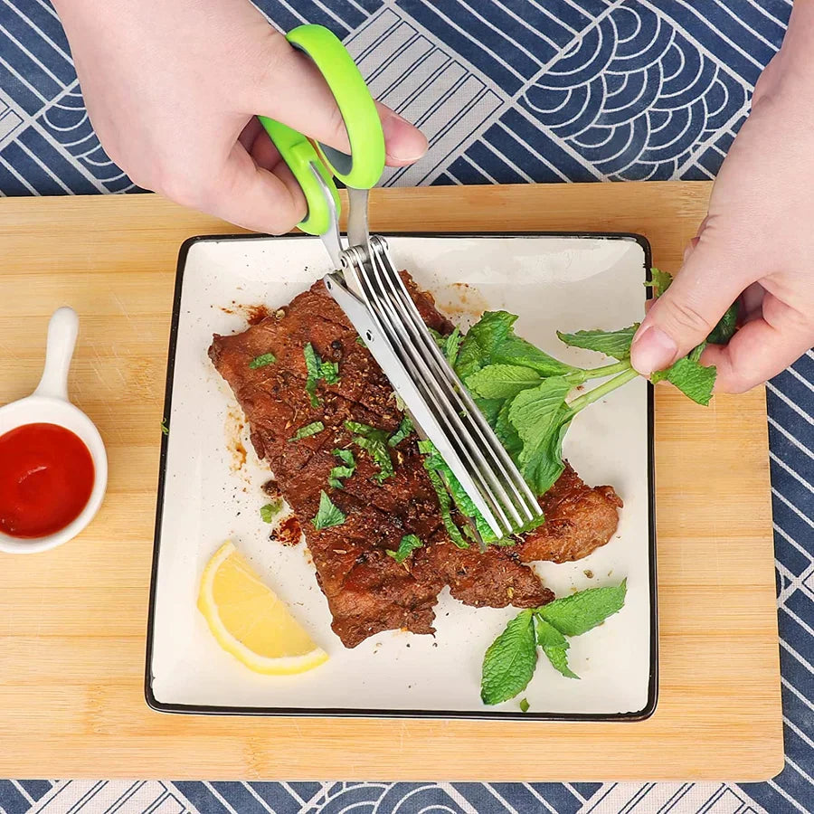 🔥Hot Sale 49% OFF🔥5 Blade Kitchen Salad Scissors