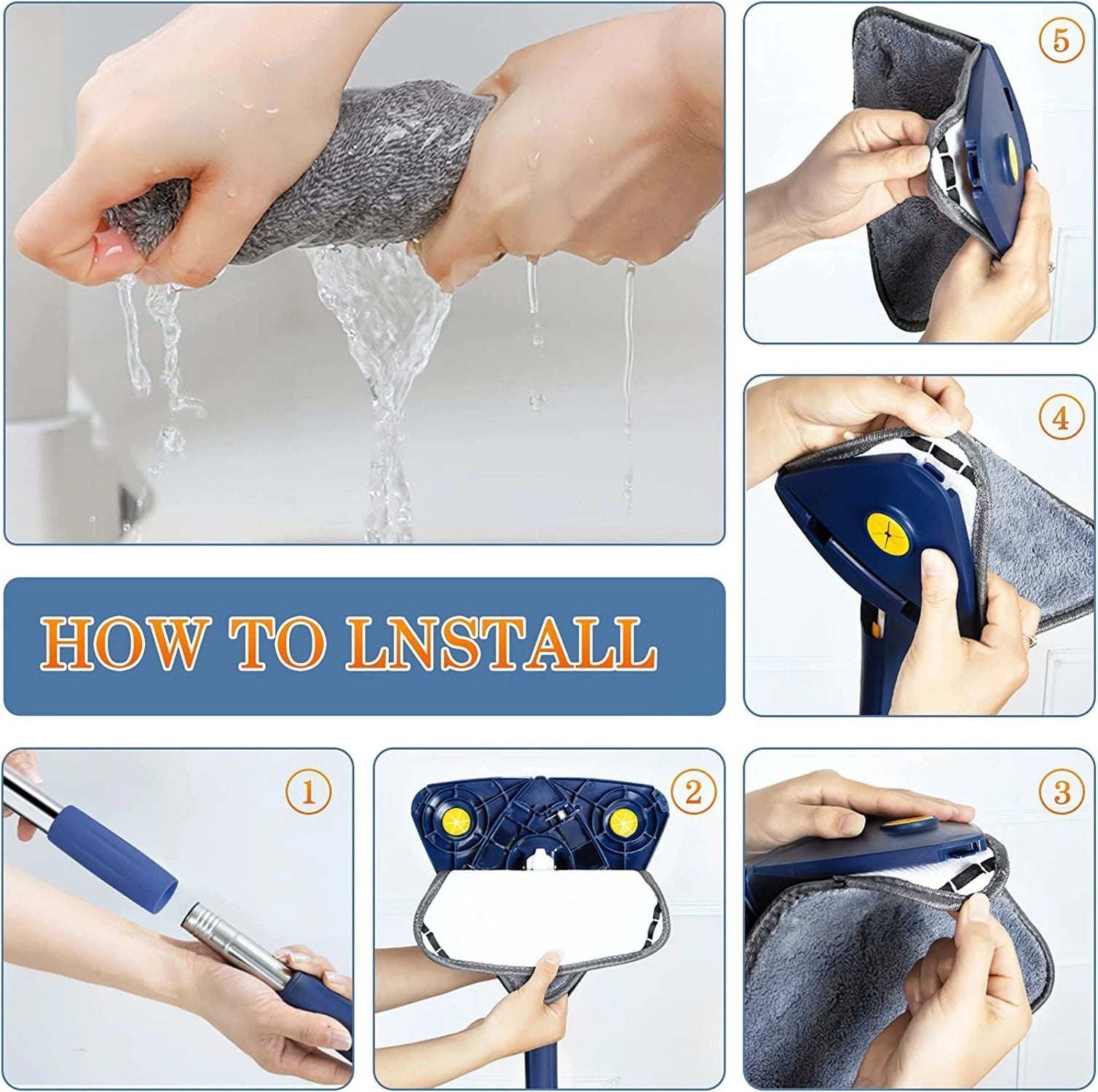 360° Rotatable Adjustable Cleaning Mop